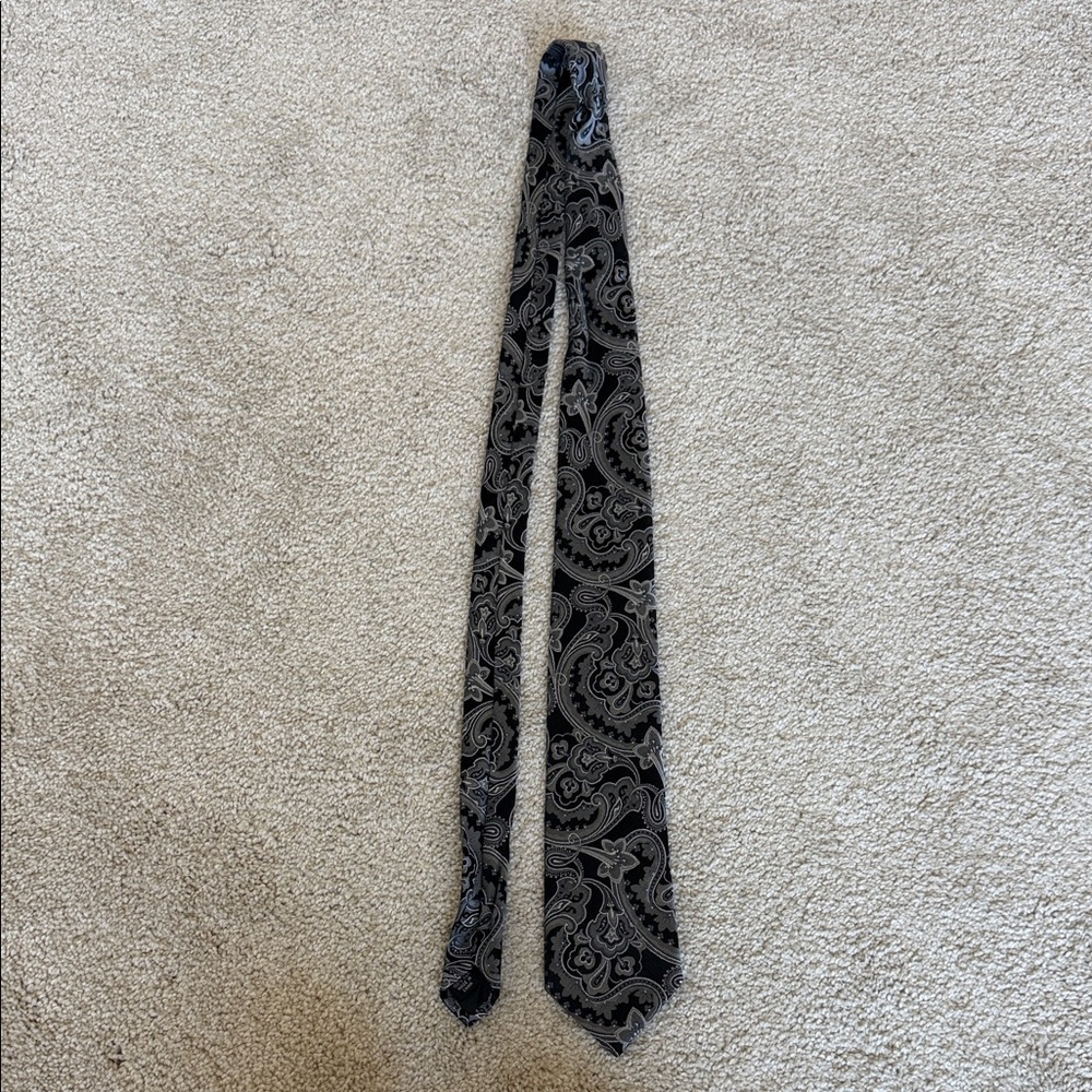 Stafford Black and Gray Paisley Necktie